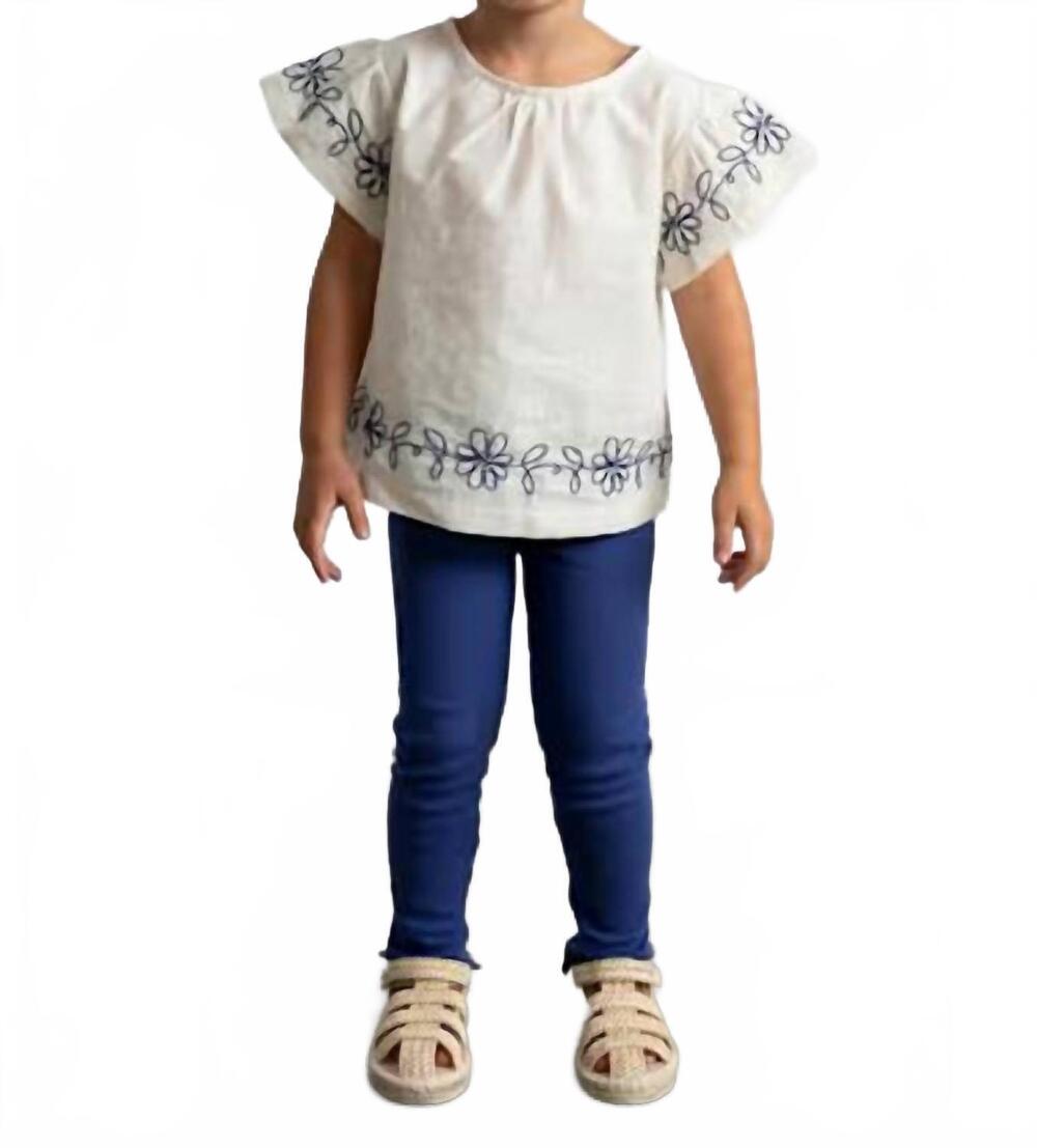 NEW MAYORAL embroidered tee and leggings set in porcelain